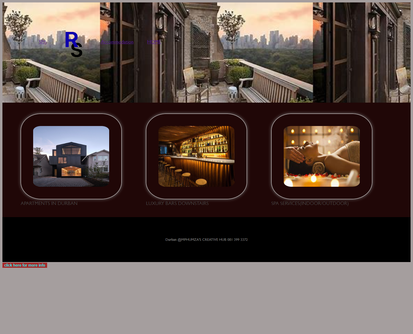 Accommodation website landing page by Lekelela Creative Hub