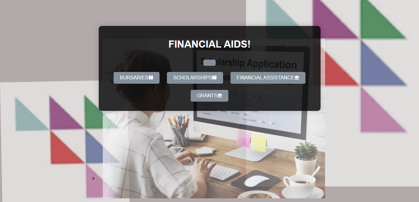 Financial aid web portal design by Lekelela Creative Hub